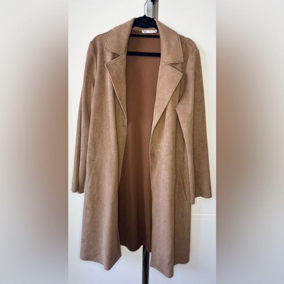 Zara Beige Suede Coat - Picture 1 of 3